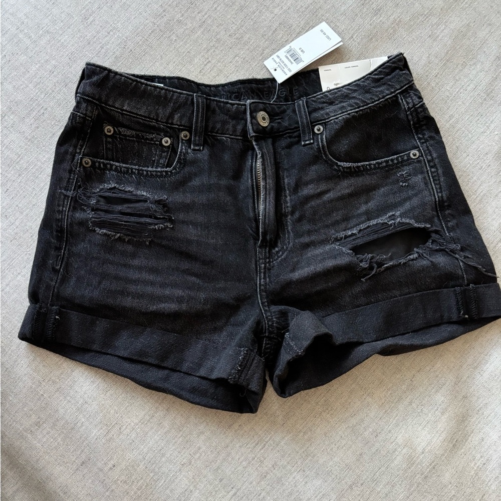 American Eagle High-Waisted Denim Tomgirl Midi Short